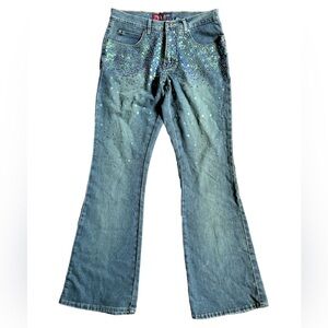 Younique Sequins Strechy Flare Jeans